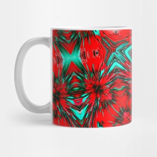 Red and Green Abstract Digital Art Mug